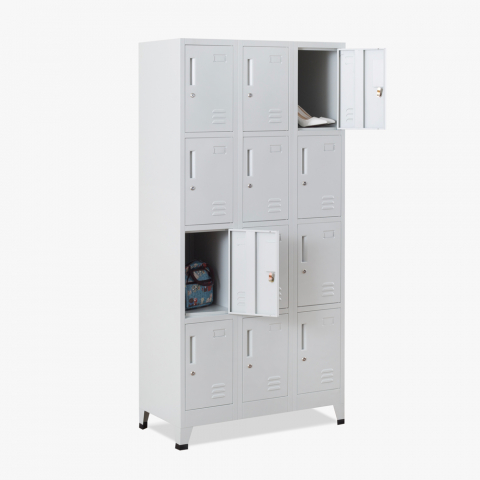 Metal locker with 12 compartments for dressing room 90x45 H190 with lock Krakatoa Light Promotion