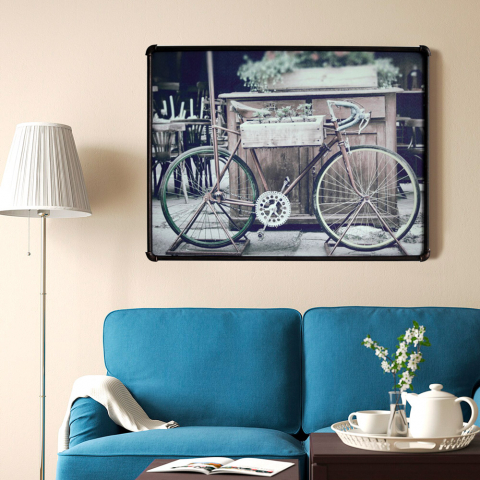 Canvas bicycle painting with metal tubular frame 80x60cm Bike Promotion