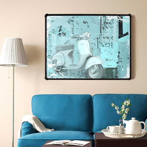 Motorbike canvas painting on canvas with metal tubular frame 80x60cm Motorcycle Promotion