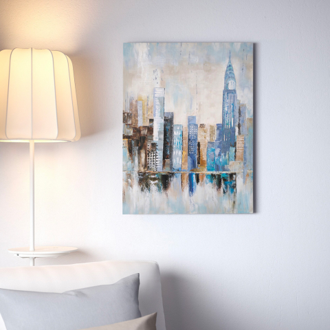 Urban landscape hand-painted on canvas 90x120cm Shades of Chrysler Promotion