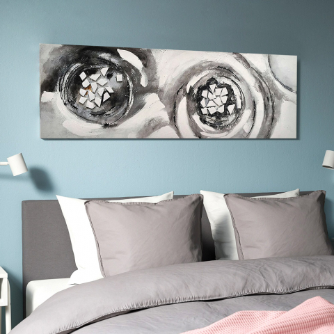 Abstract hand-painted canvas 140x45cm Nests Promotion