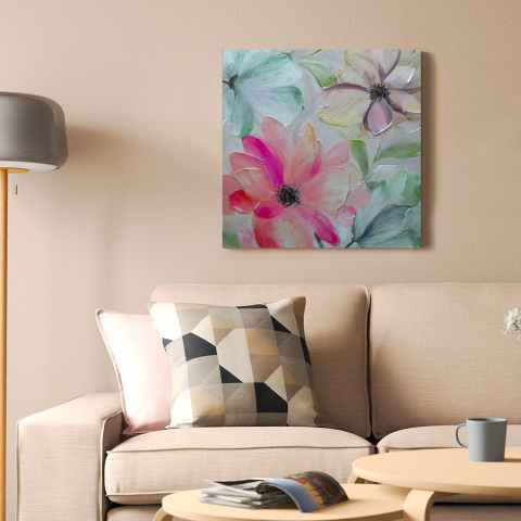 Hand-painted floral painting on canvas 40x40cm Spring Promotion