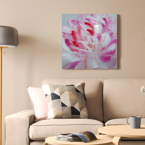 Hand-painted floral painting on canvas 40x40cm Peony 2 Promotion