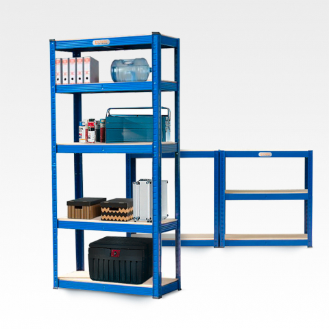 Metal shelving unit with shelves 150x70x30 cm 5 shelves 950 Kg Element Promotion
