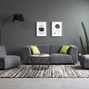 Modular 3-seater modular fabric sofa in modern style with pouf Jantra On Sale