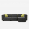 Modular 3-seater modular fabric sofa in modern style with pouf Jantra Offers