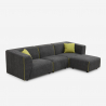 Modular 3-seater modular fabric sofa in modern style with pouf Jantra Sale