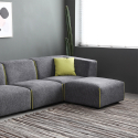 Modular 3-seater modular fabric sofa in modern style with pouf Jantra Bulk Discounts