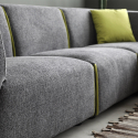 Modular 3-seater modular fabric sofa in modern style with pouf Jantra Characteristics