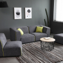Modular 3-seater modular fabric sofa in modern style with pouf Jantra Price