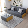 Modern style 2-3 seater fabric sofa with pouf Luda