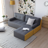 Modern style 2-3 seater fabric sofa with pouf Luda On Sale
