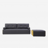 Modern style 2-3 seater fabric sofa with pouf Luda Sale