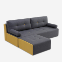 Modern style 2-3 seater fabric sofa with pouf Luda Discounts