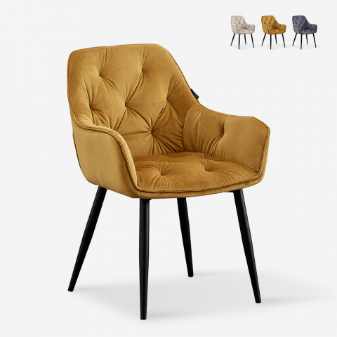 Upholstered velvet upholstered living room armchair Nirvana Chesterfield Promotion
