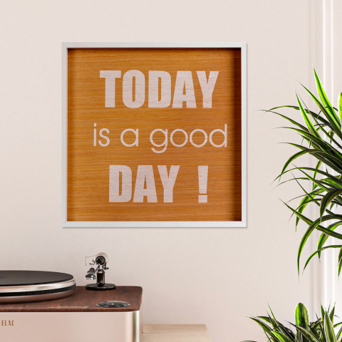Picture living room panel printed phrases aphorisms frame 40x40cm Day Promotion