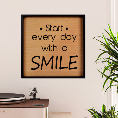 Picture Phrases aphorisms printed panel frame living room 40x40cm Smile Promotion