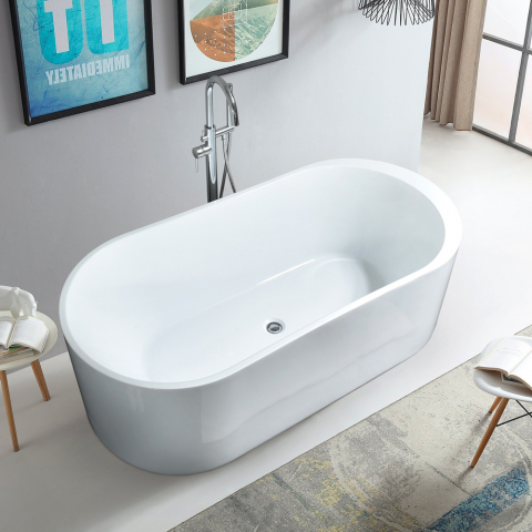 Oval freestanding fibreglass acrylic resin bathtub Phuket Promotion