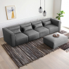 4-seater modular modern fabric sofa with Solv ottoman On Sale
