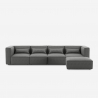 4-seater modular modern fabric sofa with Solv ottoman Offers