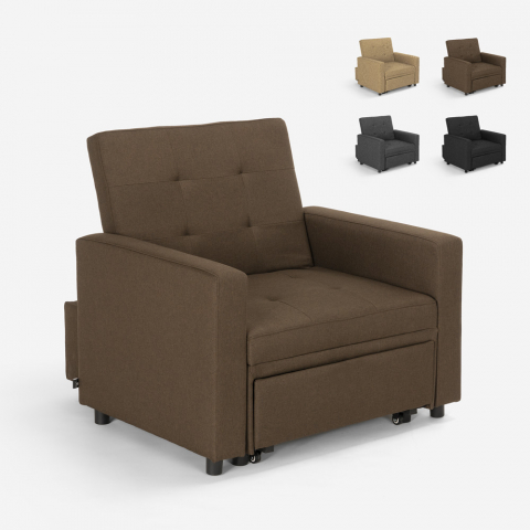 Space-saving modern design single armchair bed with armrests Brooke Promotion