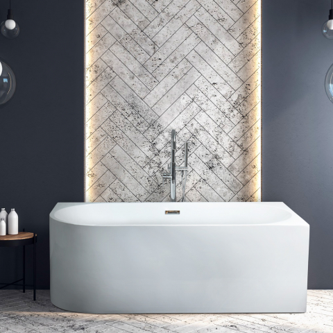 Panarea freestanding rounded corner fibreglass resin bathtub Promotion