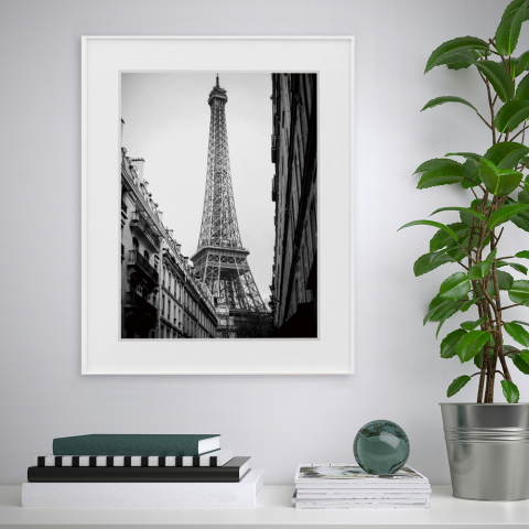 Print frame photograph Paris black white 40x50cm Variety Eiffel Promotion