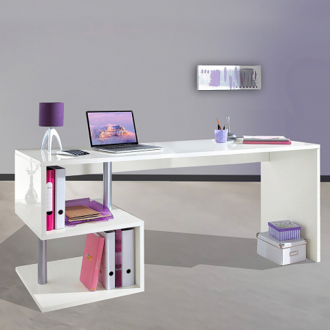 Modern design office desk wood 180x60cm white Esse 2 Promotion