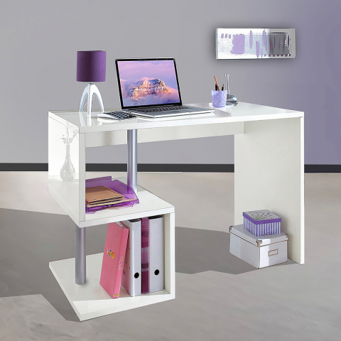 Office desk studio modern design glossy white 100x50cm Esse 2 Promotion