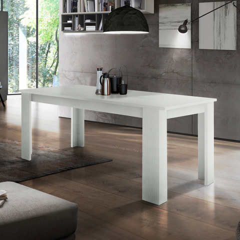 Extending wooden table white 140-190x90cm living room dining room Jesi Hout Promotion