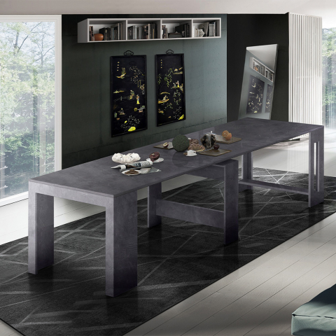 Extending dining console table 90x51-300cm black Pratika Promotion