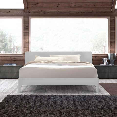 Linz King bed 160x200cm modern design wooden slatted headboard Promotion