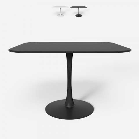 Tulipan style square table with rounded edges dining room kitchen bar lillium 100 Promotion