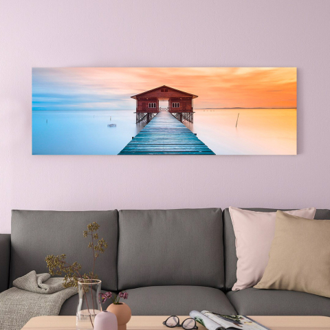 Picture print sea nature bright colours plastic-coated canvas 120x40cm Pier Promotion
