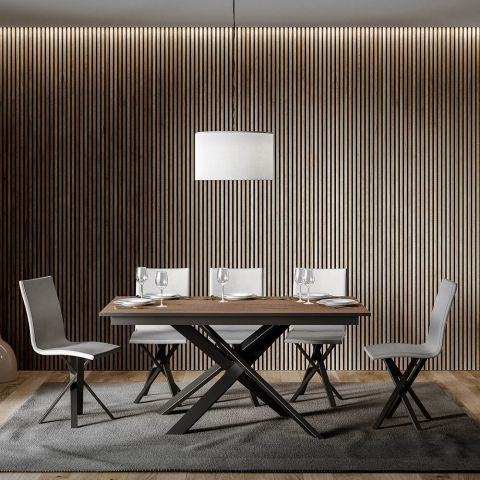 Dining table 90x160-220cm modern extendable wood Ganty Long Oak Promotion