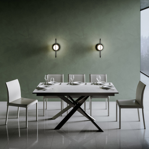 Extending table white 90x160-220cm kitchen dining room Ganty Long White Promotion