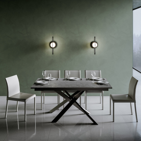 Modern extendable dining table 90x160-220cm anthracite Ganty Long Report Promotion