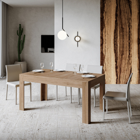 Dining table 90x160-220cm modern extendable wooden Bibi Long Oak Promotion