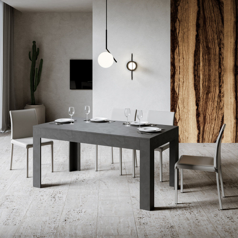 Modern extendable dining table 90x160-220cm anthracite Bibi Long Report Promotion