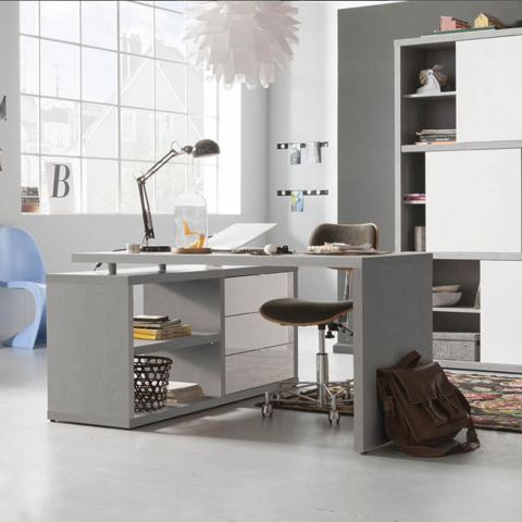 Modern Design Computer Office Corner Desk Writing Study Table File Cabinet 140x150cm Schema Promotion