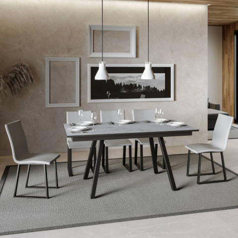 Extending dining table grey 90x160-220cm Mirhi Long Concrete Promotion
