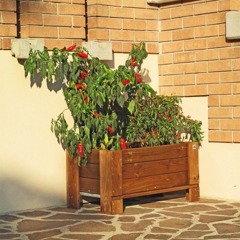 Wooden ground planter outdoor garden balcony terrace 81x44x40cm Promotion