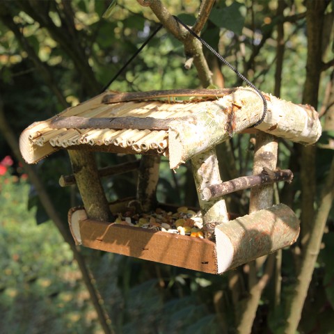 Wooden wild bird feeder for outdoor use Natural Promotion