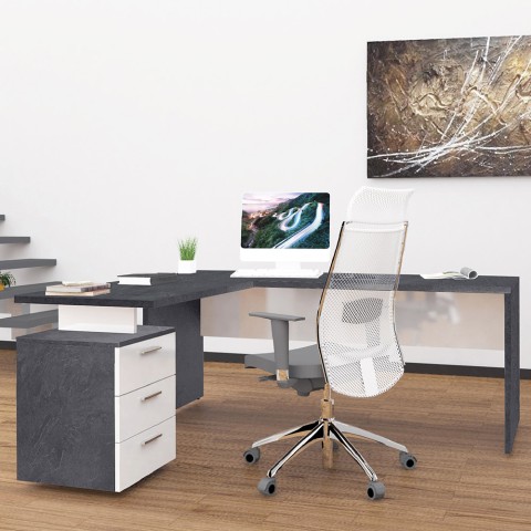 Modern corner desk 180x160 with 3 drawers New Selina Report Promotion