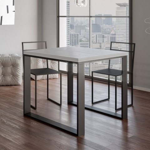 Extendable kitchen dining table 90x90-180cm white Tecno Libra Promotion