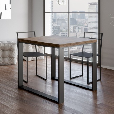 Extending dining room kitchen table 90x90-180cm Tecno Libra Noix Promotion