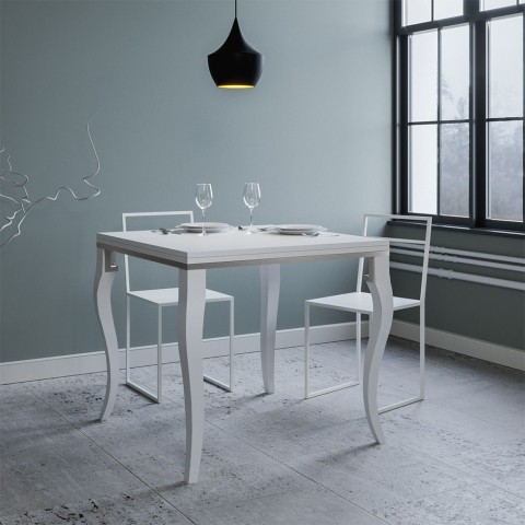 Extending dining table 90x90-180cm white classic Holland Libra Promotion