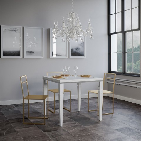 Extending table 90x90-180cm white kitchen classic Impero Libra Promotion