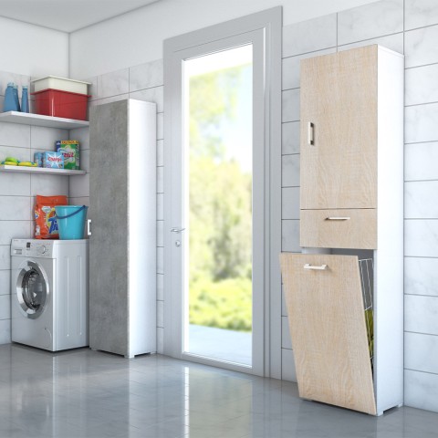 Space-saving bathroom laundry column cabinet wood Promotion