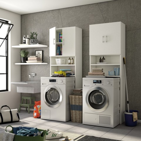 Space-saving bathroom laundry column cabinet made of wood Promotion